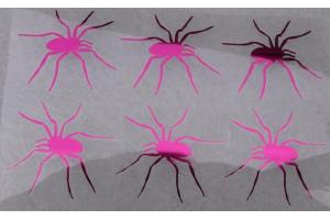 6 Buegelpailletten Spinnen Spiegel pink
